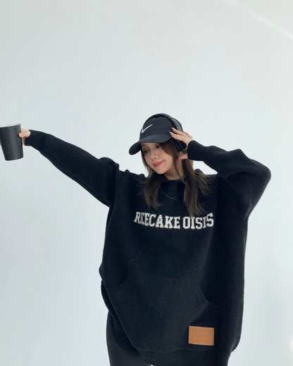 Casual Logo Knit Hoodie YLS0005