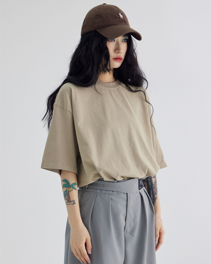 Cotton Loose Plain Long Sleeve T-Shirt PPS0044