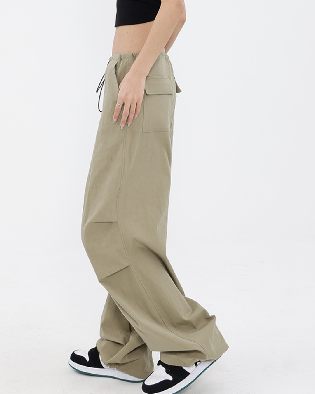 Tie Strap Balloon Cargo Pants KNS0029