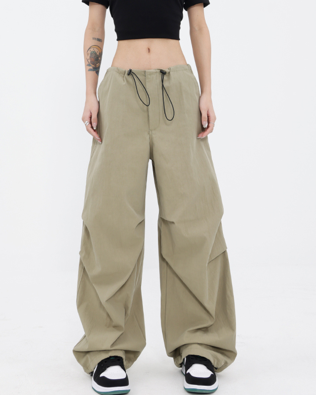 Tie Strap Balloon Cargo Pants KNS0029