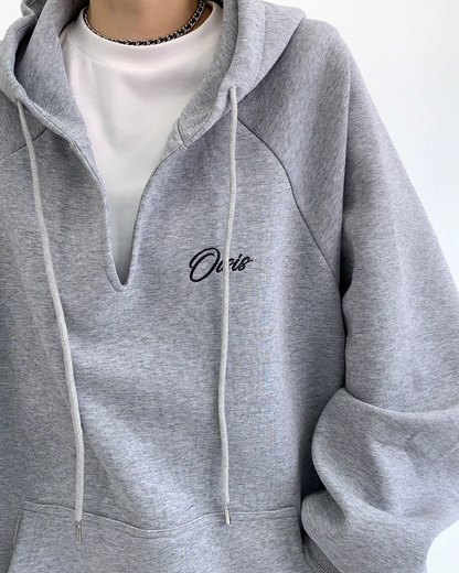 V-Neck Loose Sweat Hoodie YLS0046