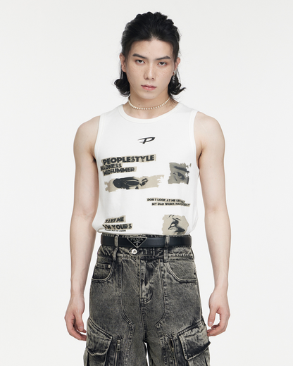 Hand Painted Pit Strip Vest PPS0025