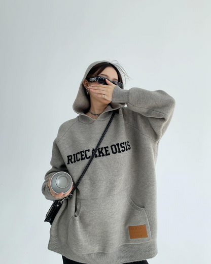 Casual Logo Knit Hoodie YLS0005