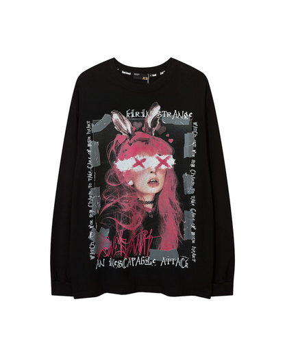 Dark Girly Rabbit Long Sleeve T-Shirt VGD0007