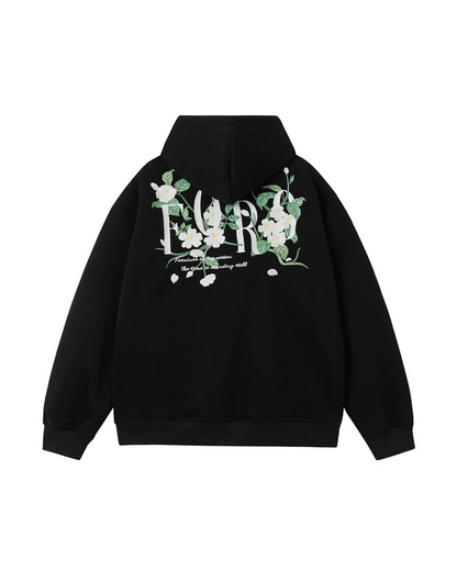 Back Flower Embroidery Pullover Hoodie FRN0001