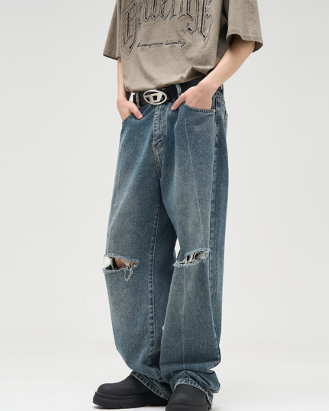 Casual Vintage Wide Denim Pants 77F0011