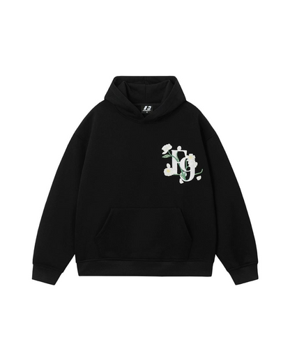 Back Flower Embroidery Pullover Hoodie FRN0001