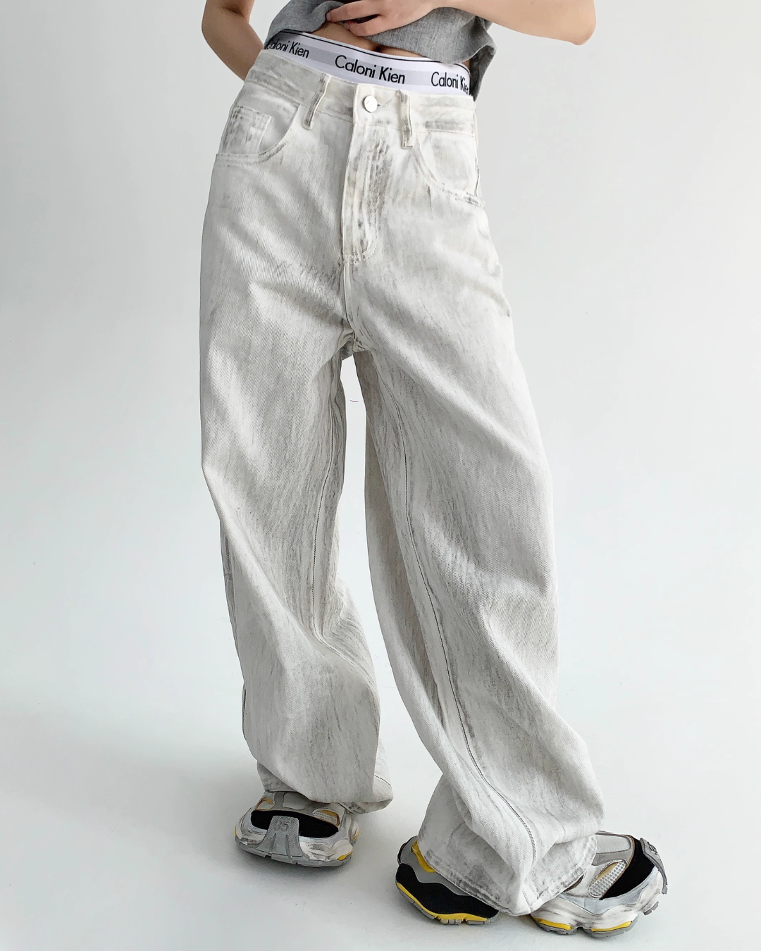 Old White Denim Pants YLS0151