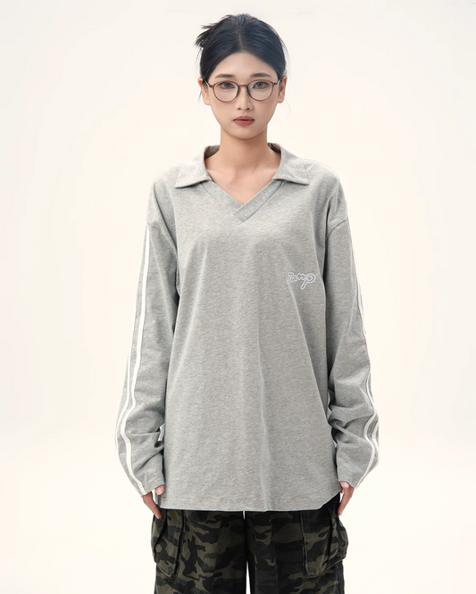 Polo Neck Long Sleeve T-Shirt JUN0006