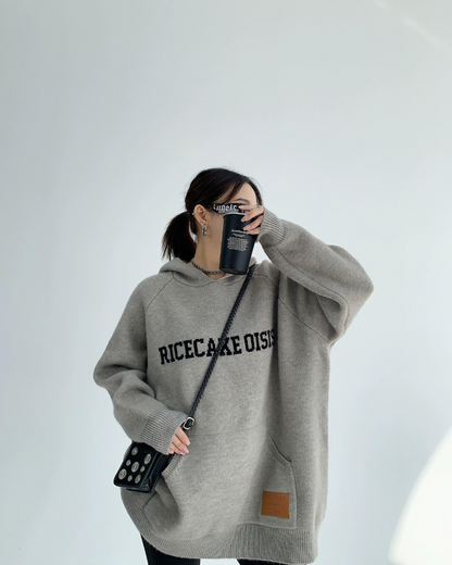 Casual Logo Knit Hoodie YLS0005