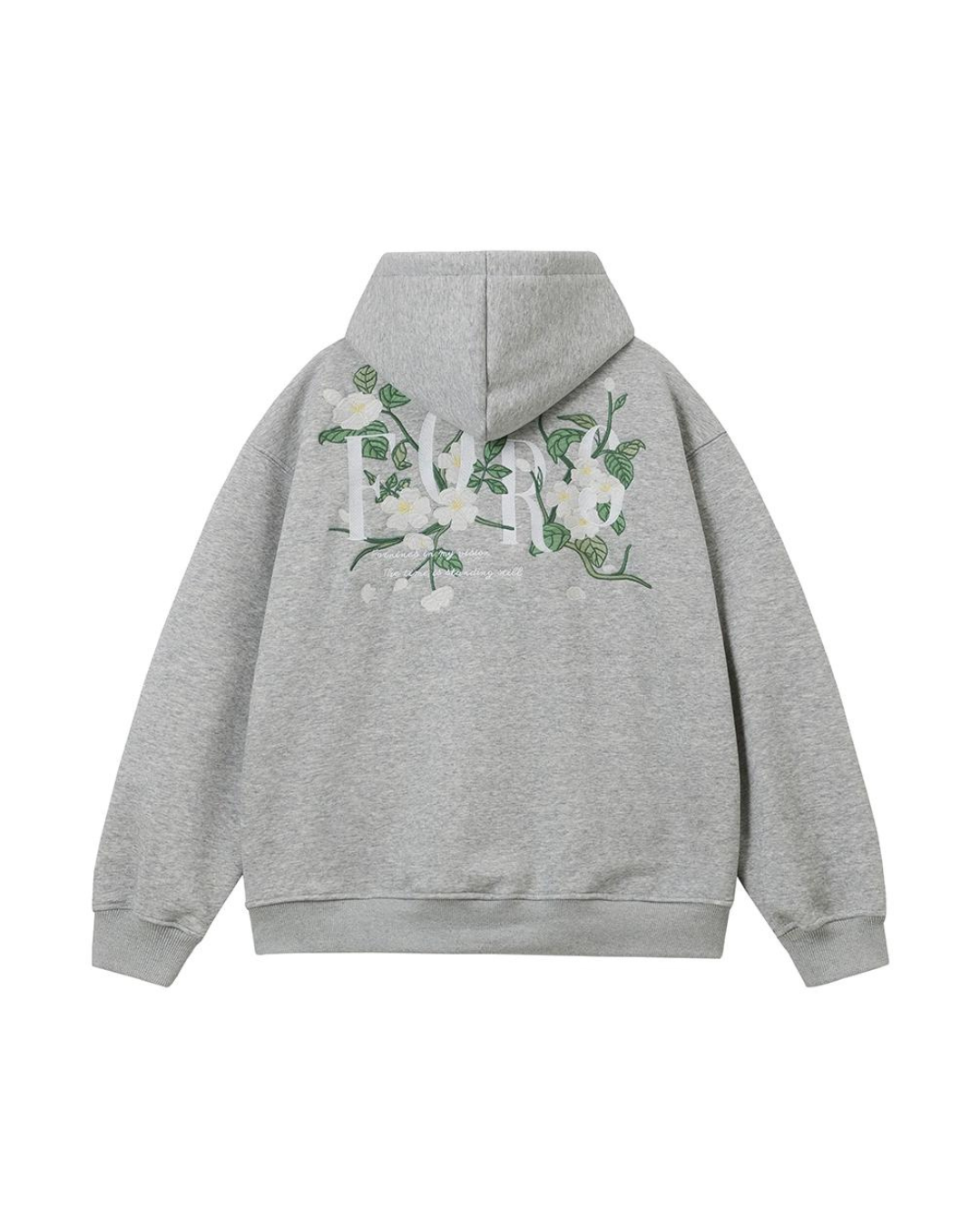 Back Flower Embroidery Pullover Hoodie FRN0001