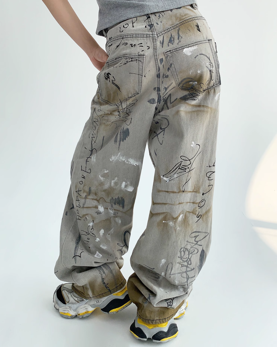 Unique Design Wide Denim Pants YLS0164