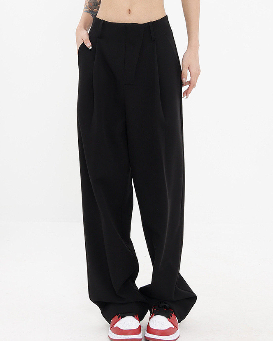 Tuck Wide Straight Pants KNS0013