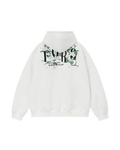 Back Flower Embroidery Pullover Hoodie FRN0001