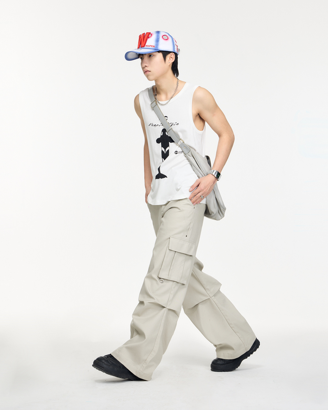 Double Waist Simple Cargo Pants PPS0045