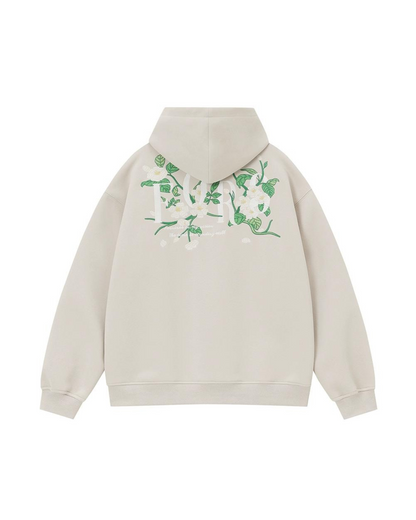 Back Flower Embroidery Pullover Hoodie FRN0001