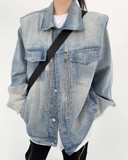 Double Zip Denim Jacket YLS0141