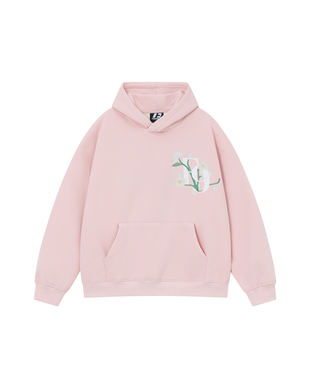 Back Flower Embroidery Pullover Hoodie FRN0001