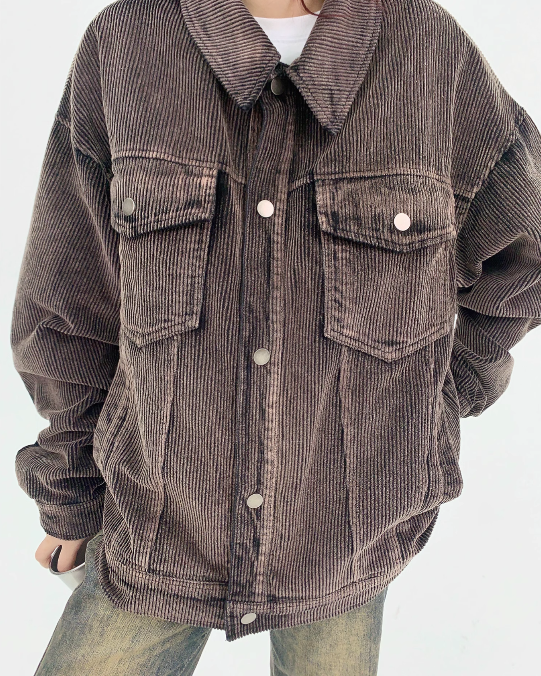 Corduroy Brown Wide Jacket  YLS0172