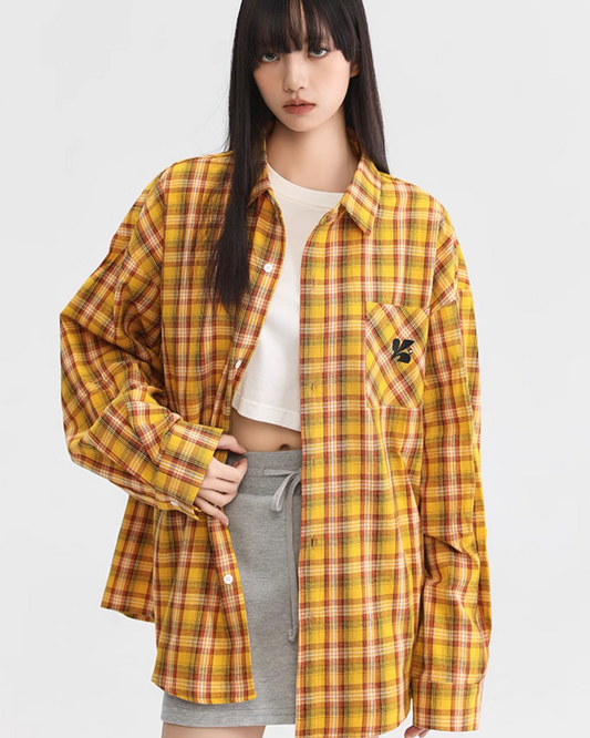 Yellow Plaid Shirt KIP0001