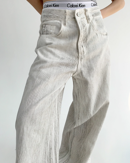 Old White Denim Pants YLS0151