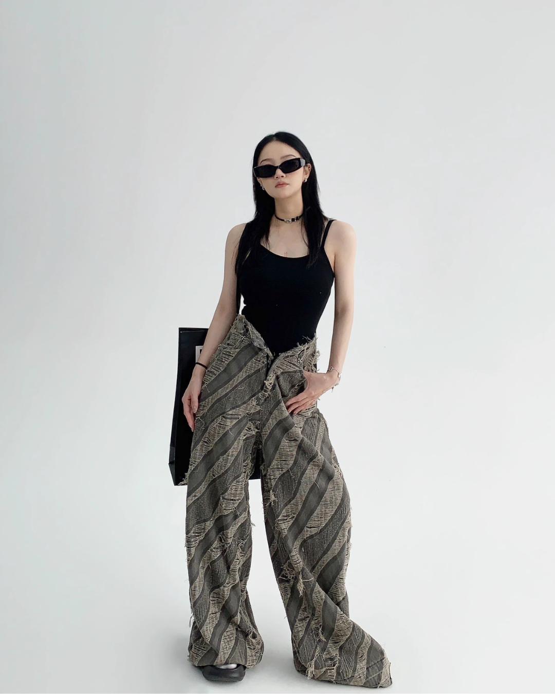 Heavy Vintage Damaged Wide Pants YLS0194