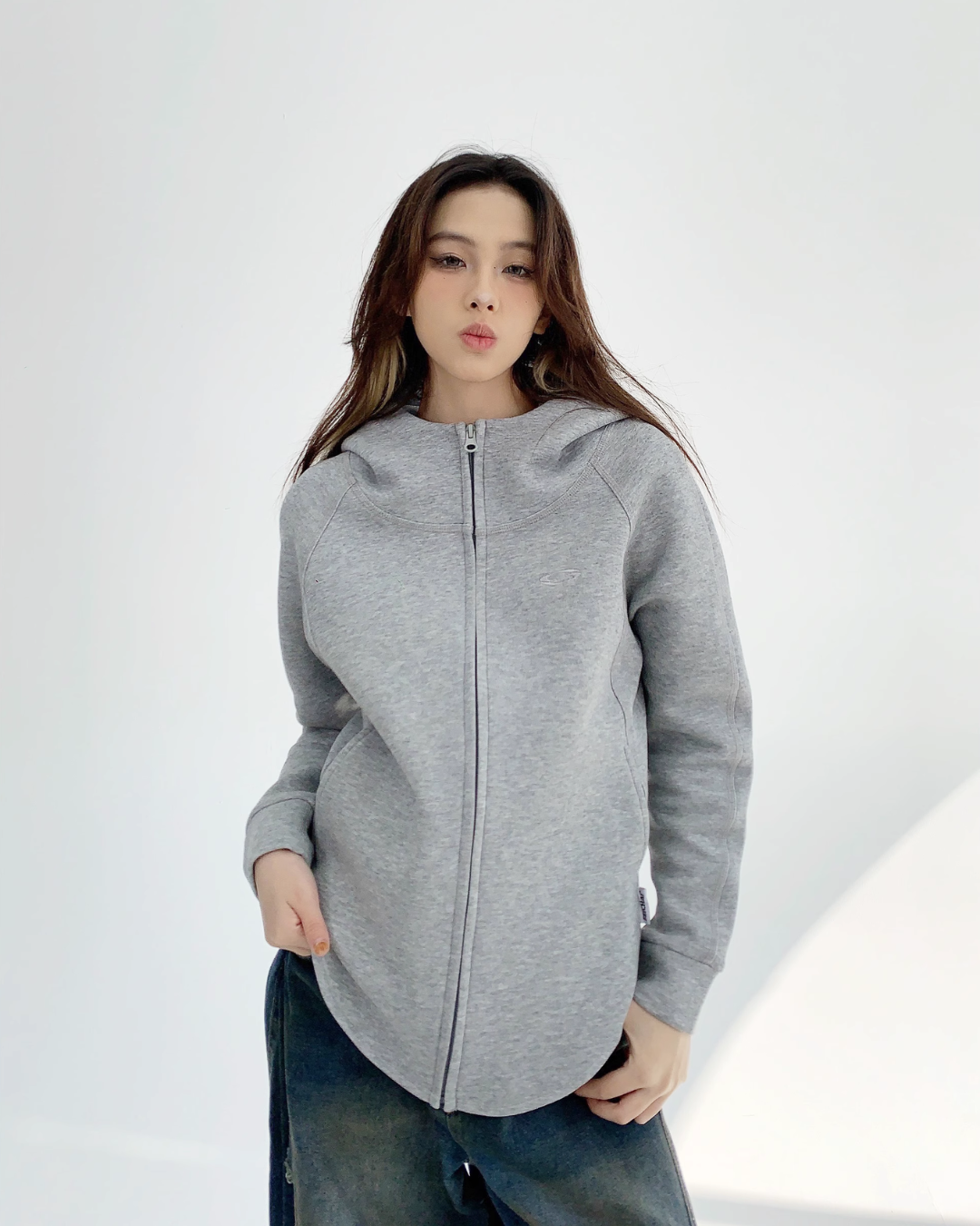 Mock Neck Zip Hoodie YLS0162