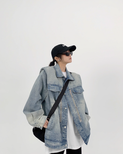 Double Zip Denim Jacket YLS0141