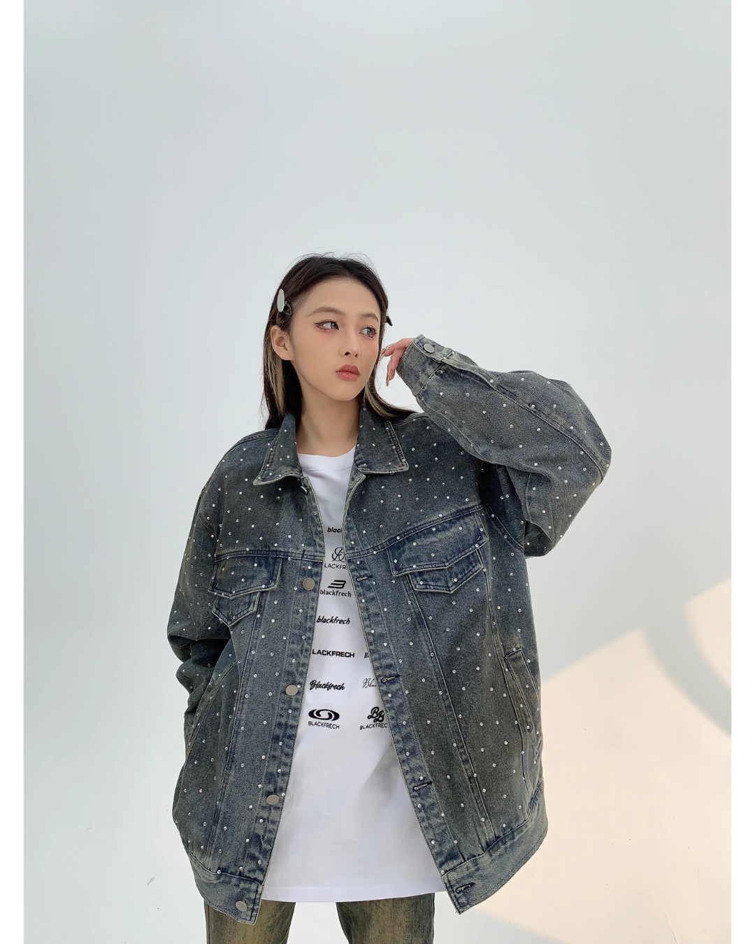 Glitter Loose Denim Jacket YLS0095