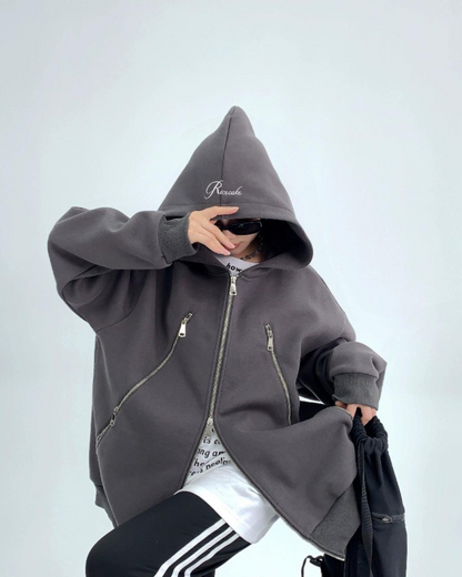 Big Silhouette Double Zip Hoodie YLS0130