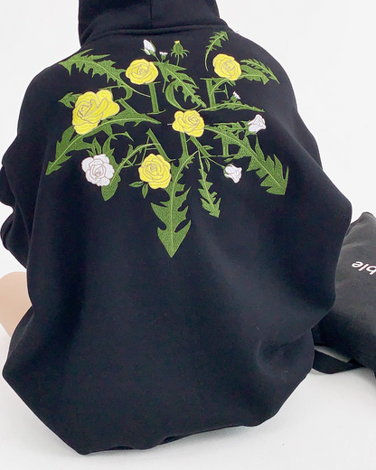 Retro Floral Embroidery Sweat Hoodie YLS0044