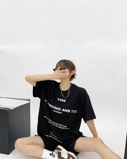 Random Logo Loose T-Shirt YLS0137