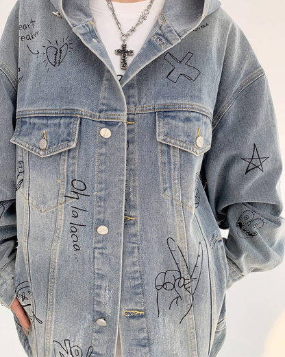 Retro Design Big Denim Jacket YLS0025