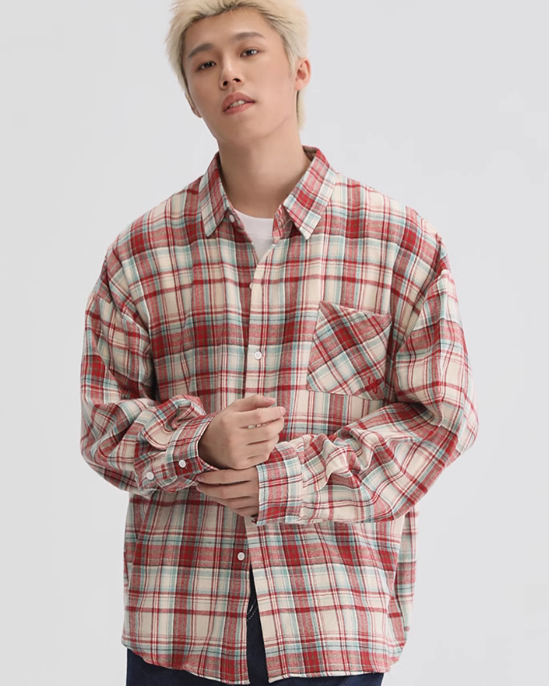 Retro Paid Loose Shirt KIP0004