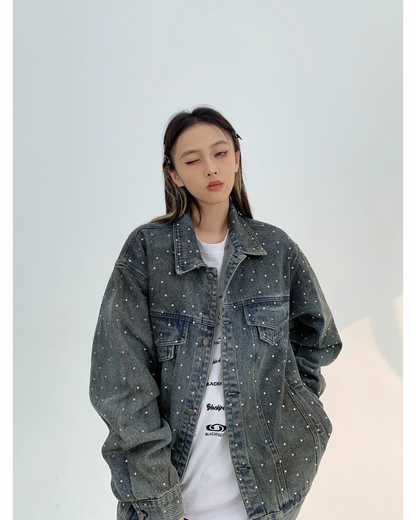 Glitter Loose Denim Jacket YLS0095