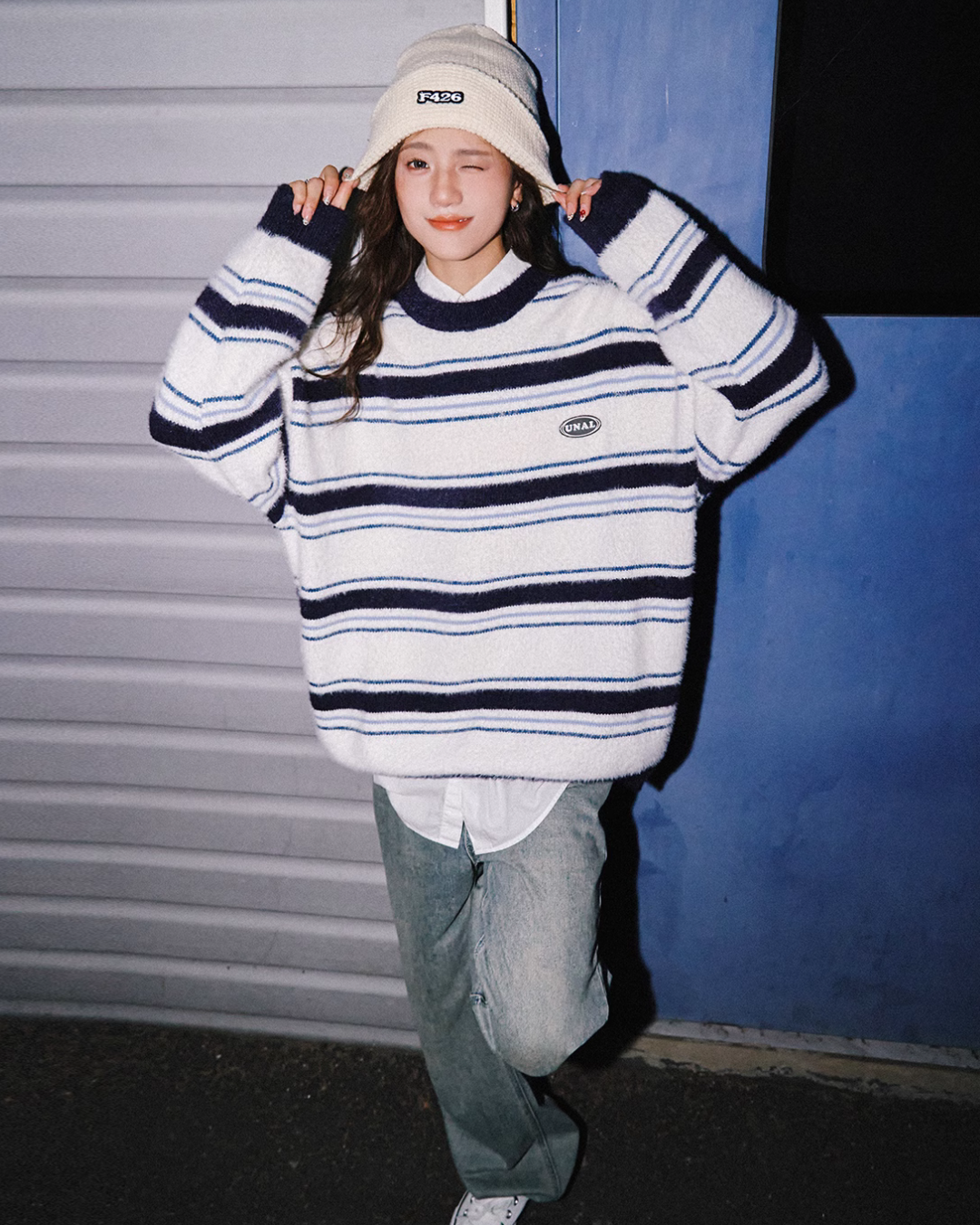 Retro Striped Crew Neck Knit C2N0026