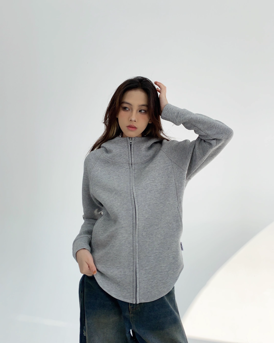 Mock Neck Zip Hoodie YLS0162