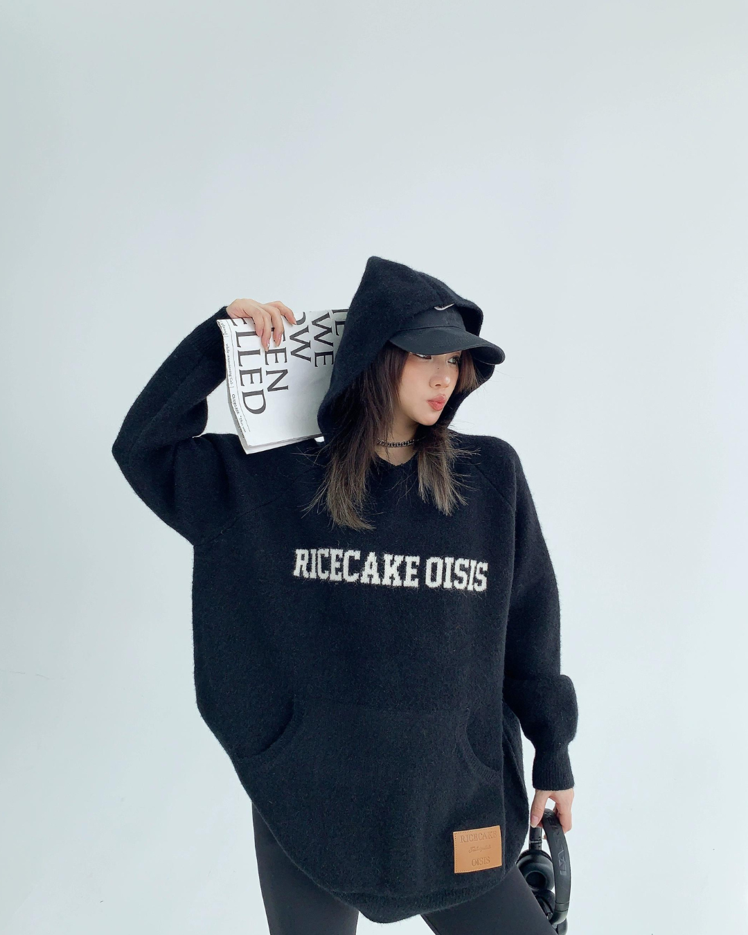 Casual Logo Knit Hoodie YLS0005