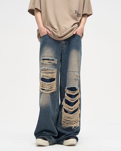 Loose Straight Damage Denim 77F0014