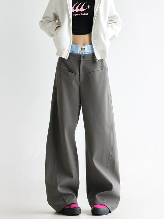 Wide One Tuck Straight Pants C2N0053