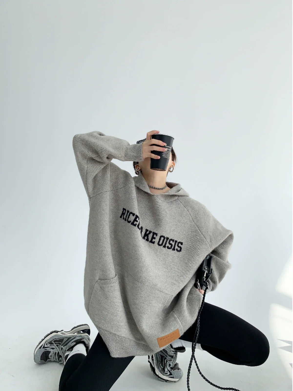 Casual Logo Knit Hoodie YLS0005