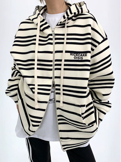 Retro Zebra Zip Hoodie YLS0048