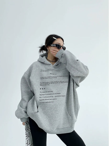 Street English Letter Sweat Hoodie YLS0074