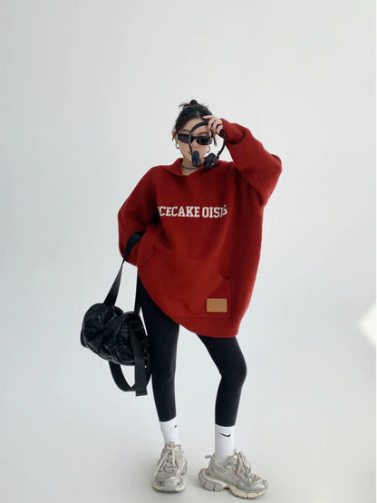 Casual Logo Knit Hoodie YLS0005