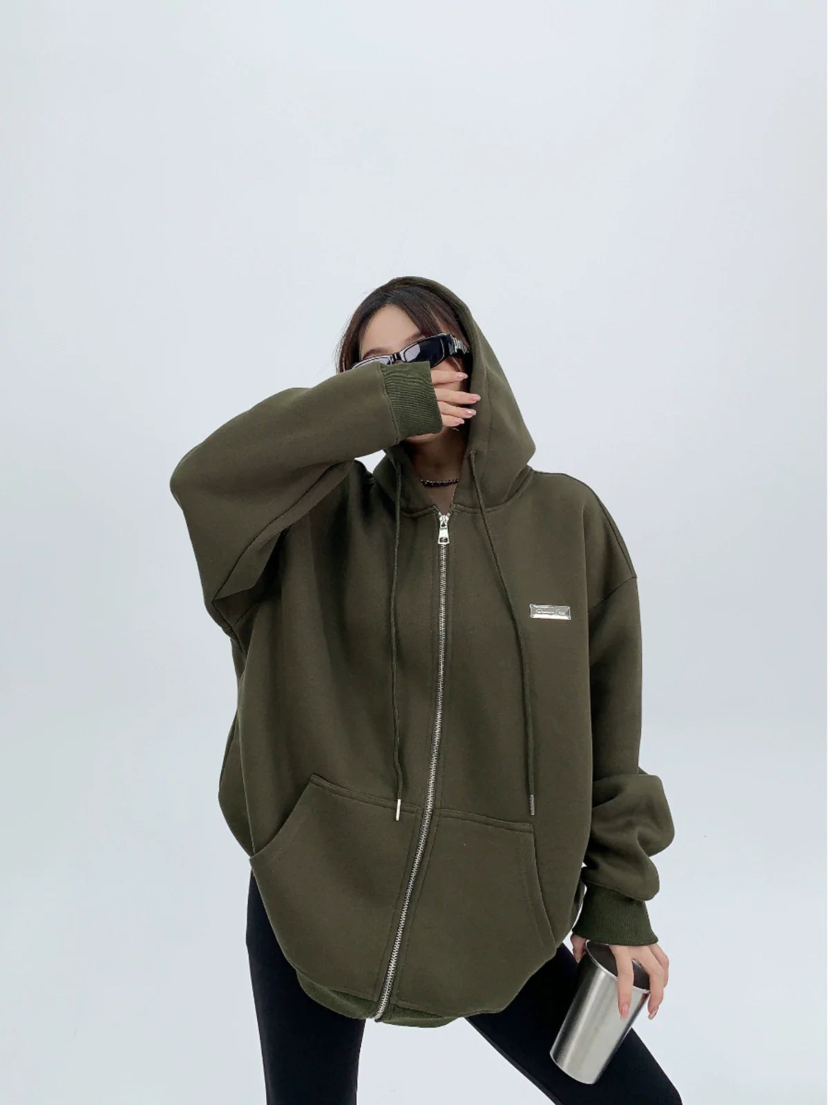 Basic Design Zip Hoodie YLS0134