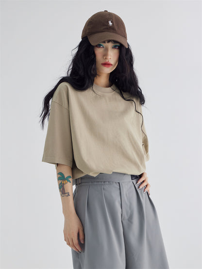 Cotton Loose Plain Long Sleeve T-Shirt PPS0044