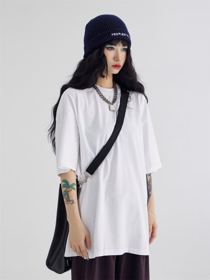 Cotton Loose Plain Long Sleeve T-Shirt PPS0044