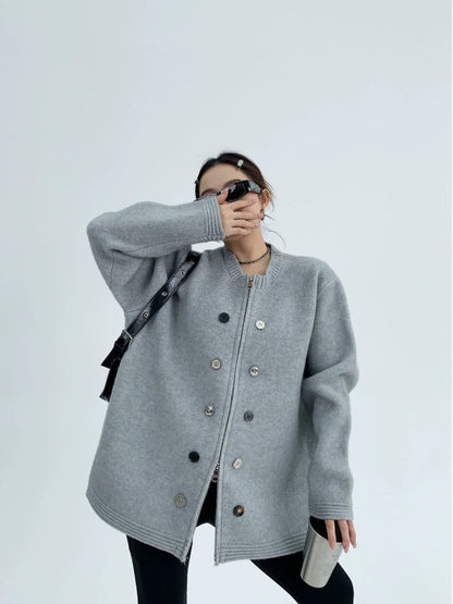 Mode Button Knit Jacket YLS0006