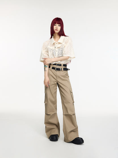 Double Waist Simple Cargo Pants PPS0045